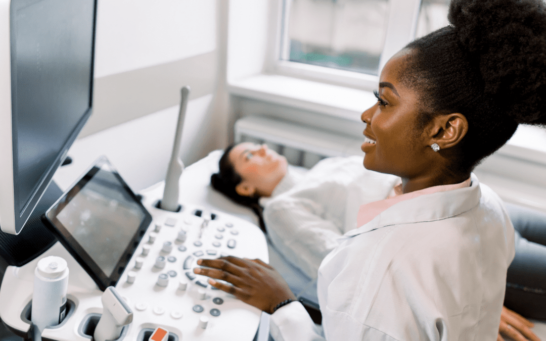 Woman receiving a free ultrasound